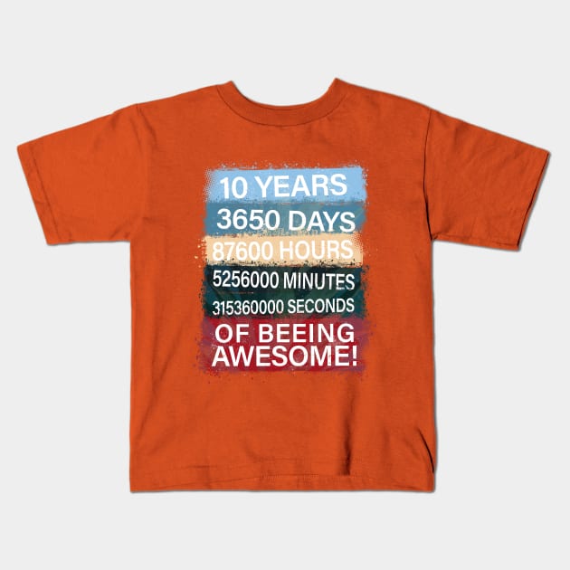 10 Years old Beeing Awesome Kids T-Shirt by hoopoe